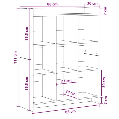 VidaXL Półka na książki Stare drewno 87,5 x 30 x 111 cm