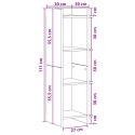 VidaXL Półka na książki Szary beton 30 x 30 x 111 cm