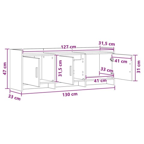 VidaXL Szafka pod telewizor 130 x 33 x 47 cm dąb Sonoma