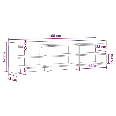 VidaXL Szafka pod telewizor 168 x 33 x 47 cm Betonowy szary