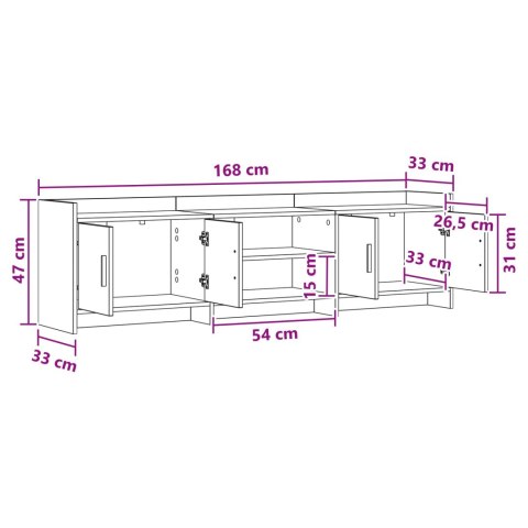 VidaXL Szafka pod telewizor 168 x 33 x 47 cm Biały Drewno inżynieryjne