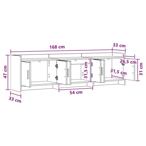 VidaXL Szafka pod telewizor 168 x 33 x 47 cm Biały Drewno inżynieryjne