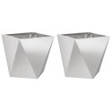 DONICA 2 PCS SREBRNY 50X50X50CM STAL NIERDZEWNA