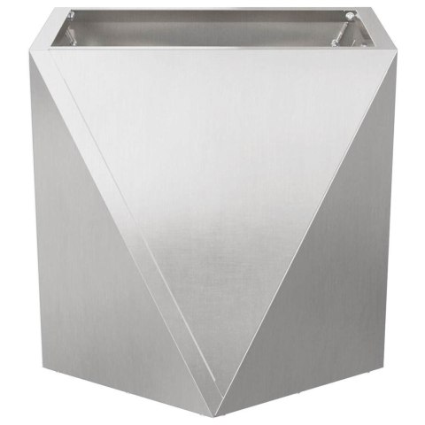 DONICA 2 PCS SREBRNY 50X50X50CM STAL NIERDZEWNA
