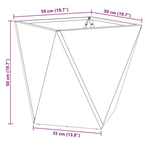 DONICA 2 PCS SREBRNY 50X50X50CM STAL NIERDZEWNA