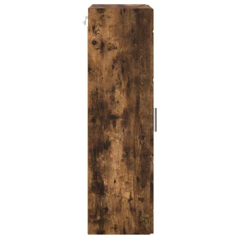 DREWNIANA SZAFKA Z PRZECHOWYWANIEM DĄB WĘDZONY 50X29X100CM