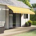 VidaXL Lambrekin do markizy, żółto-białe paski, 4 m