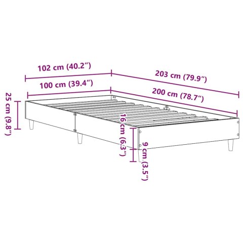 VidaXL Rama łóżka bez materaca biała 100x200 cm drewno klejone