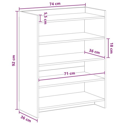 VidaXL Szafka na buty Biały 73,5 x 36 x 92 cm Drewno inżynieryjne