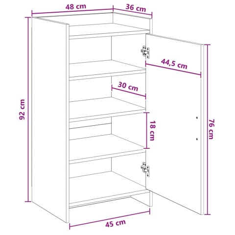 VidaXL Szafka na buty Czarny dąb 48 x 36 x 92 cm Drewno inżynieryjne