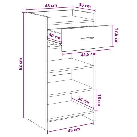 VidaXL Szafka na buty dąb Sonoma 48 x 36 x 92 cm Drewno inżynieryjne