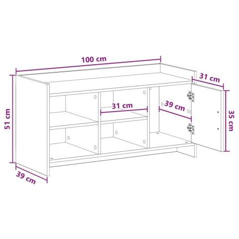VidaXL Szafka na buty z przechowywaniem dąb Sonoma 100 x 39,5 x 51 cm