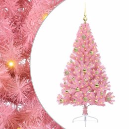 VidaXL Sztuczna choinka z oświetleniem na Boże Narodzenie 150 cm PVC