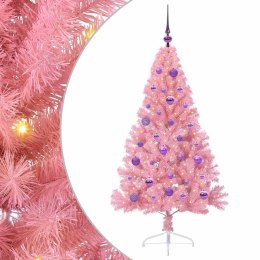 VidaXL Sztuczna choinka z oświetleniem na Boże Narodzenie 150 cm PVC