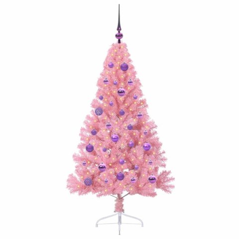 VidaXL Sztuczna choinka z oświetleniem na Boże Narodzenie 150 cm PVC
