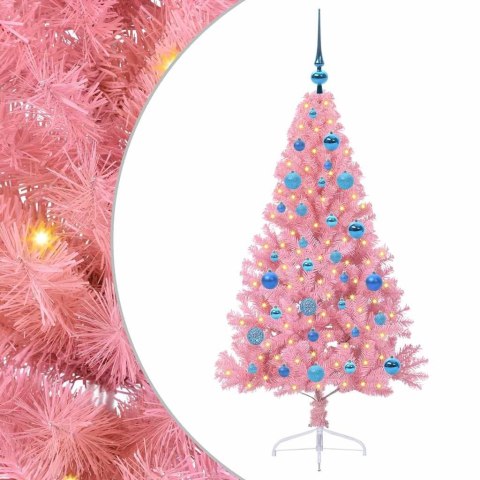 VidaXL Sztuczna choinka z oświetleniem na Boże Narodzenie 150 cm PVC
