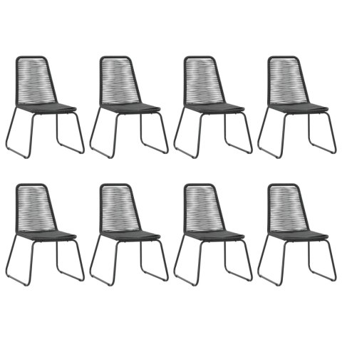 VidaXL 9-częściowy zestaw mebli ogrodowych, rattan PVC, czarny