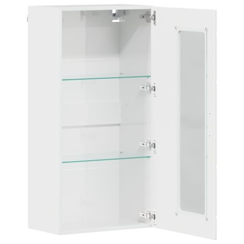 DREWNIANA SZAFKA WYSOKI POŁYSK BIAŁY 50X29X100CM