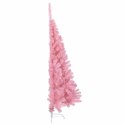 VidaXL Sztuczna choinka połówka ze stojakiem, różowa, 150 cm, PVC