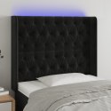 ZAGŁÓWEK DO ŁÓŻKA Z LED CZARNY 103X16X118/128CM AKSAMIT