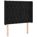 ZAGŁÓWEK DO ŁÓŻKA Z LED CZARNY 103X16X118/128CM AKSAMIT