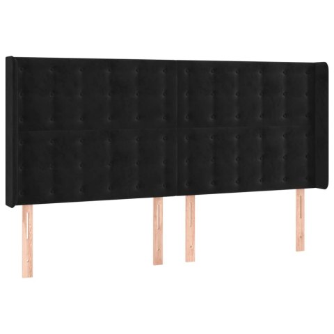 ZAGŁÓWEK USZAK CZARNY 163X16X118/128CM AKSAMIT