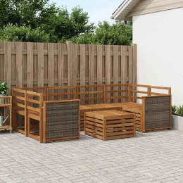 ZESTAW SOF NA ZEWNĄTRZ 7 PCS NATURALNY LITE DREWNO AKACJI