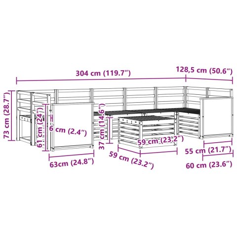 ZESTAW SOF NA ZEWNĄTRZ 8 PCS NATURALNY LITE DREWNO AKACJI