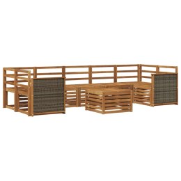 ZESTAW SOF NA ZEWNĄTRZ 8 PCS NATURALNY LITE DREWNO AKACJI