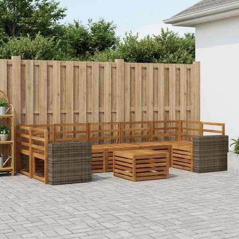 ZESTAW SOF NA ZEWNĄTRZ 8 PCS NATURALNY LITE DREWNO AKACJI