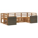 ZESTAW SOFY NAROŻNEJ 6 PCS NATURALNY LITE DREWNO AKACJI