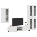 VidaXL Zestaw szafek RTV z szufladą FLORIN 3 pcs Wysoki połysk biały