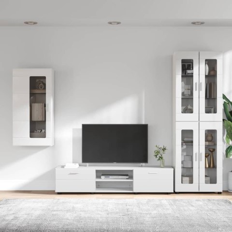 VidaXL Zestaw szafek RTV z szufladą FLORIN 3 pcs Wysoki połysk biały