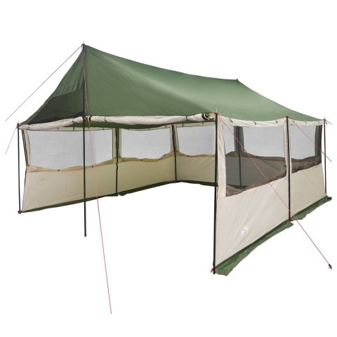VidaXL Namiot rodzinny zielony 450 x 400 x 265 cm Poliester i Stal