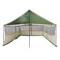 VidaXL Namiot rodzinny zielony 450 x 400 x 265 cm Poliester i Stal