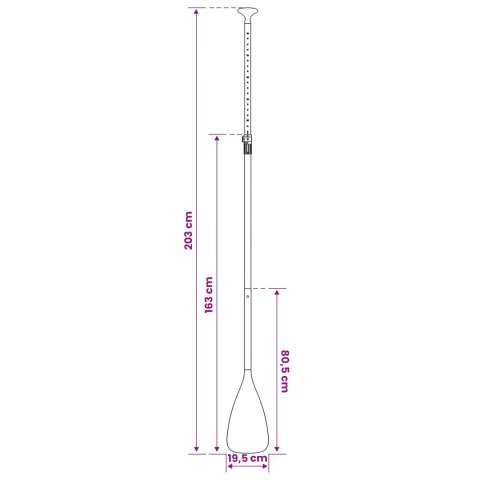 VidaXL 2 w 1 Kajak i SUP Paddle 203 x 19,5 cm Czarny