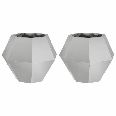 DONICA 2 PCS SREBRNY 50X50X40CM STAL NIERDZEWNA