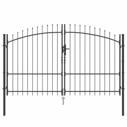 VidaXL Brama Podwójna Z blokadą Woerden Szary 299,5 x 224,5 cm Stal