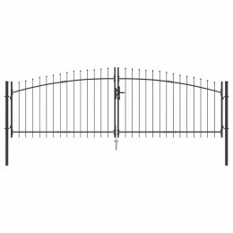 VidaXL Brama Podwójna Z blokadą Woerden Szary 400 x 174,5 cm Stal