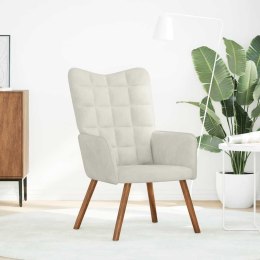 VidaXL Fotel, kremowy, obity aksamitem