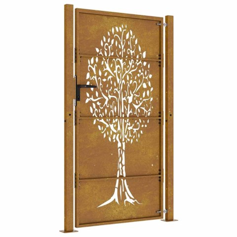 FURTKA OGRODOWA 100X175CM STAL KORTENOWSKA MOTYW DRZEWA