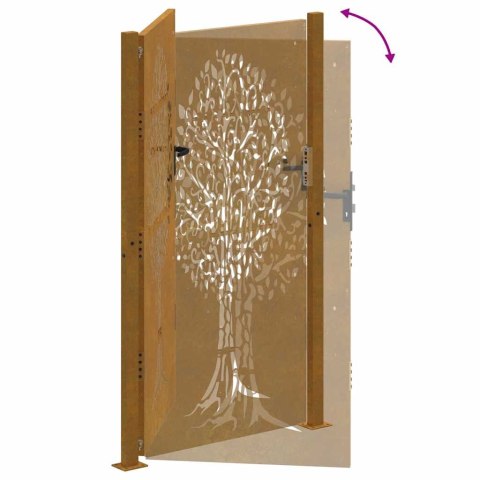 FURTKA OGRODOWA 100X175CM STAL KORTENOWSKA MOTYW DRZEWA