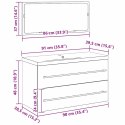 VidaXL Szafka pod umywalkę z szufladą 3 pcs Czarny Dąb