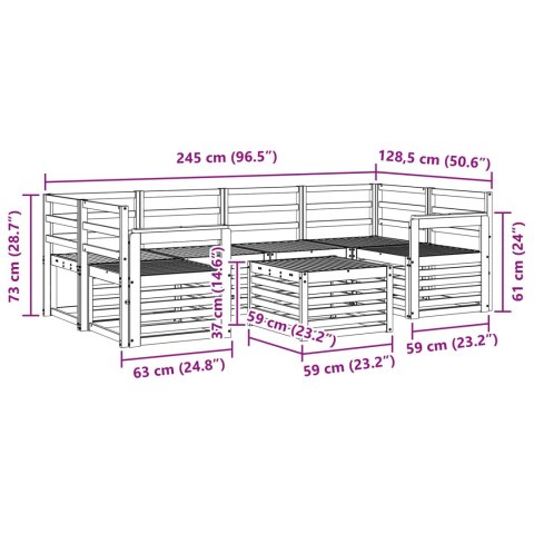 ZESTAW SOF NA ZEWNĄTRZ 7 PCS NATURALNY LITE DREWNO AKACJI
