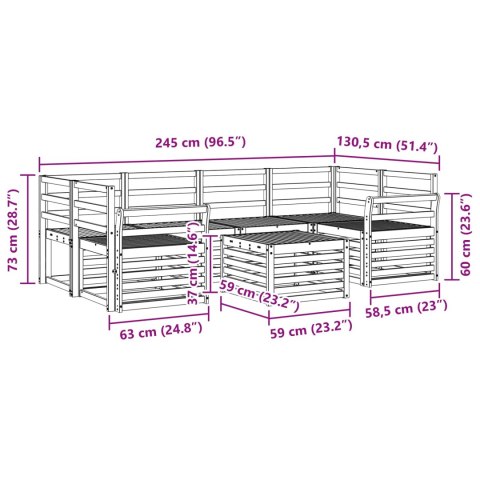 ZESTAW SOF NA ZEWNĄTRZ 7 PCS NATURALNY LITE DREWNO AKACJI