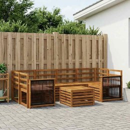 VidaXL Zestaw sof na zewnątrz 7 pcs naturalny Lite Drewno Akacji