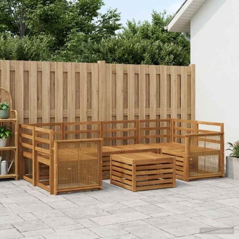 VidaXL Zestaw sof na zewnątrz 7 pcs naturalny Lite Drewno Akacji