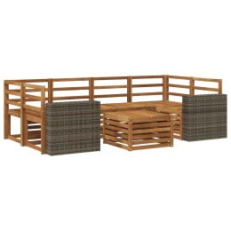 VidaXL Zestaw sof na zewnątrz 7 pcs naturalny Lite Drewno Akacji