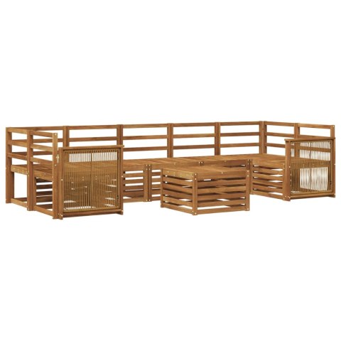 VidaXL Zestaw sof na zewnątrz 8 pcs naturalny Lite Drewno Akacji