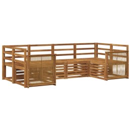 VidaXL Zestaw sofy narożnej 5 pcs naturalny Lite Drewno Akacji